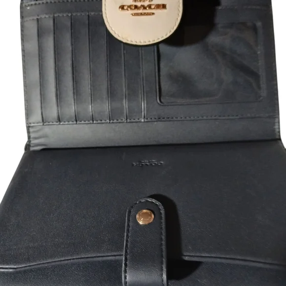 Coach Blue and Cream Signature Wristlet - Picture 2 of 3